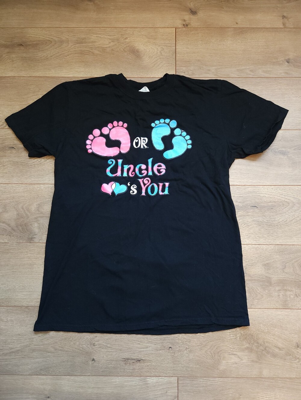 Mens large uncle gender reveal tee shirt